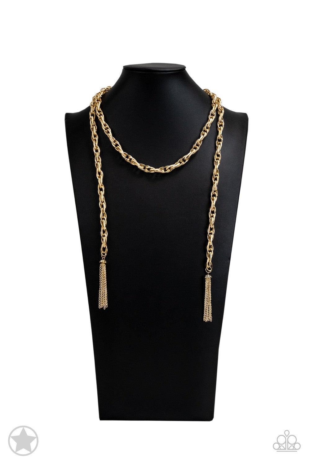 SCARFed for Attention - Gold Chain Scarf Long Necklace - Blockbuster