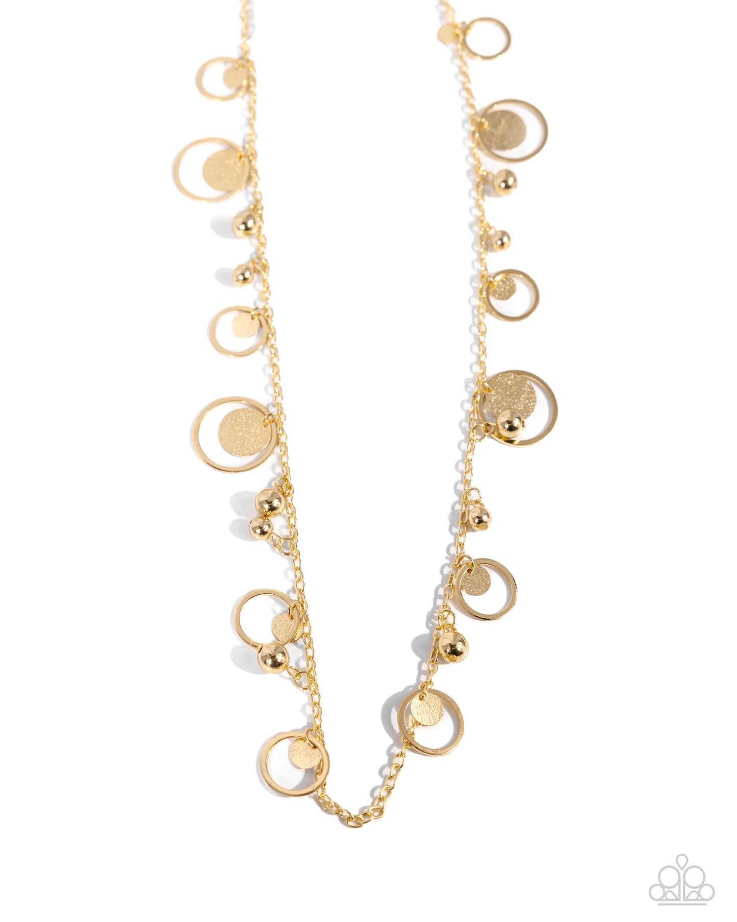 Selfie SHEEN - Gold Disc Circle Long Necklace