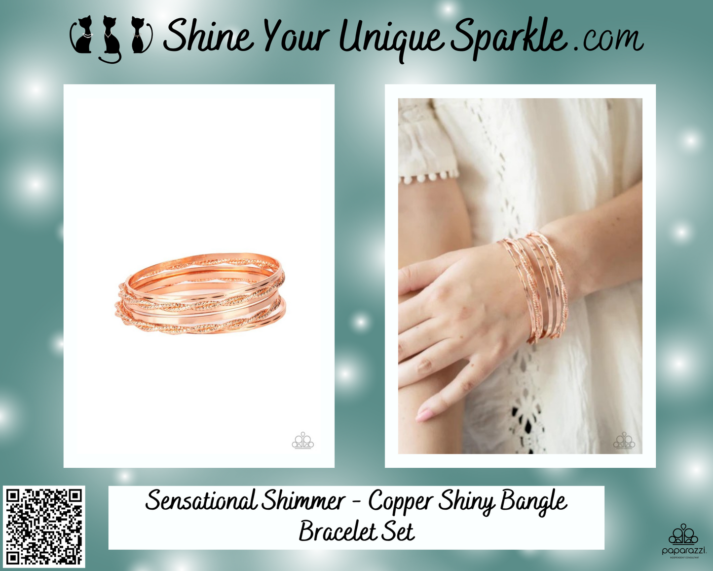 Sensational Shimmer - Copper Shiny Bangle Bracelet Set