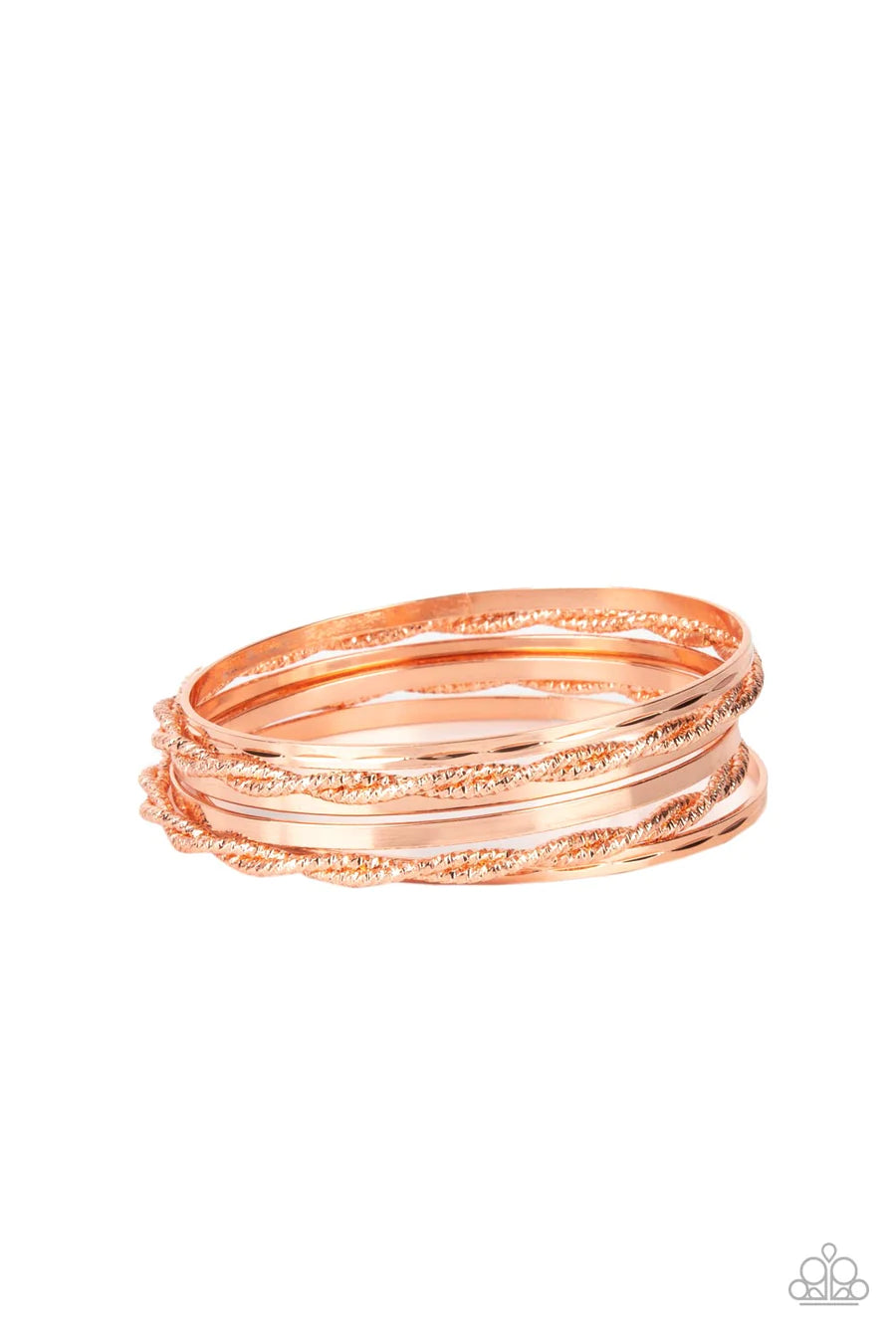 Sensational Shimmer - Copper Shiny Bangle Bracelet Set