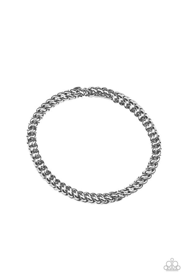 Setting The Pace - Silver Stretchy Urban Bracelet