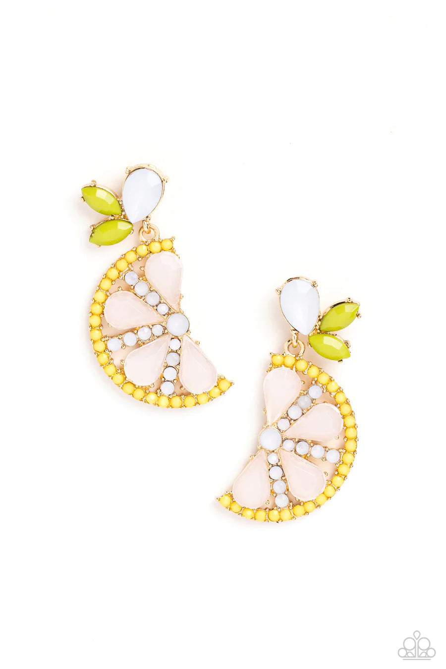 Slice of Summer - Yellow Bead Lemon Gold Post Earrings - Summer Party Pack 2023 Exclusive