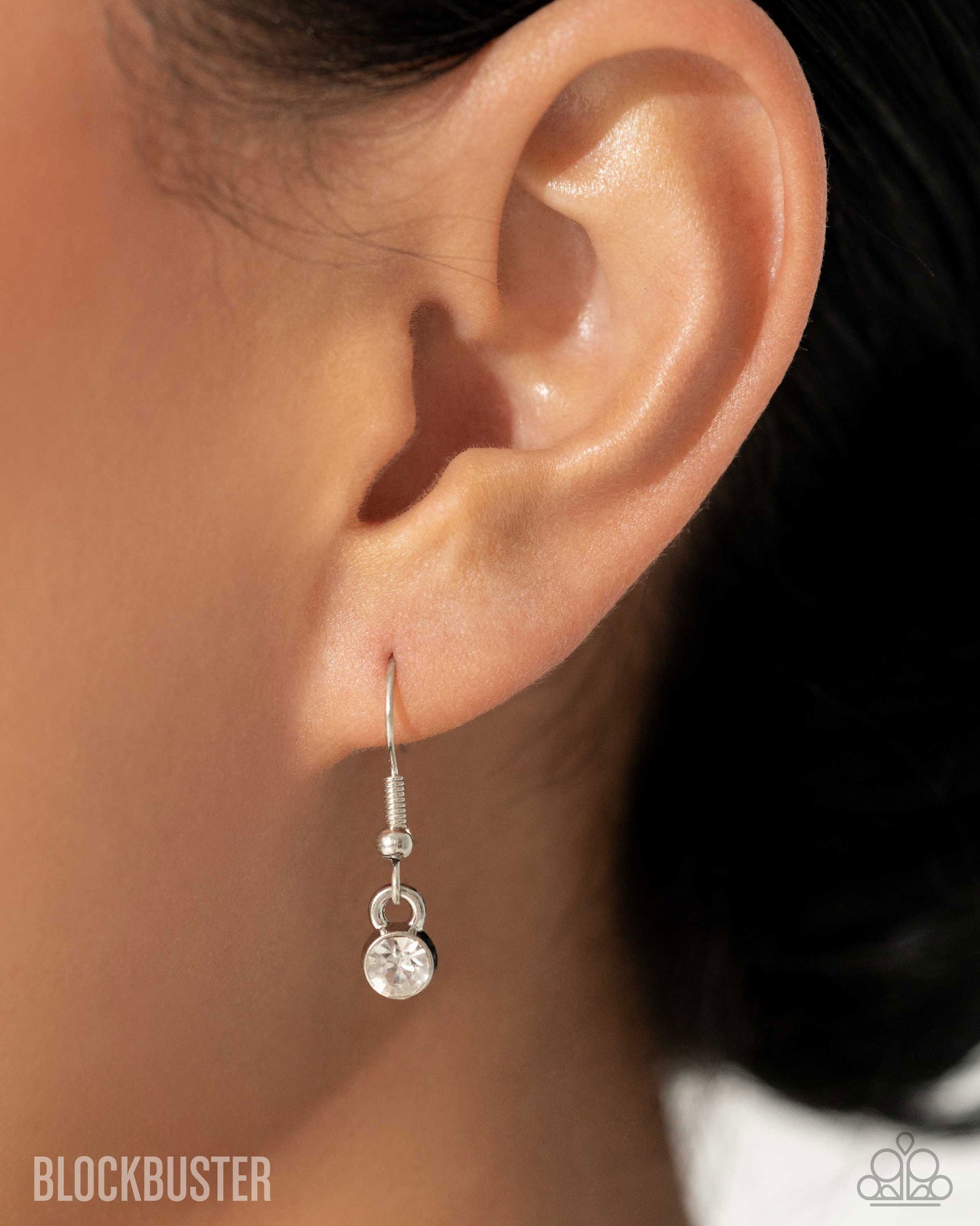 Spellbinding Sparkle - White Teardrop Gem Pendant Long Necklace - Blockbuster