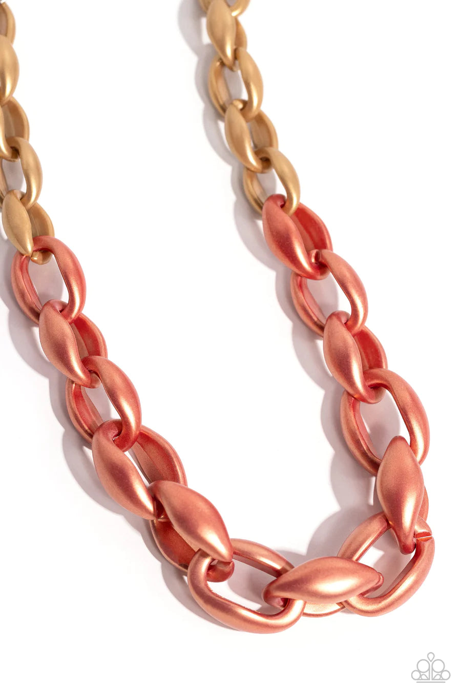 Statement Season - Orange Acrylic Link Short Necklace - 2023 Convention Exclusive