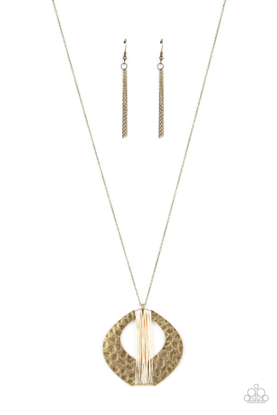 State of the ARTISAN - Brass Square Gold Wire Long Necklace