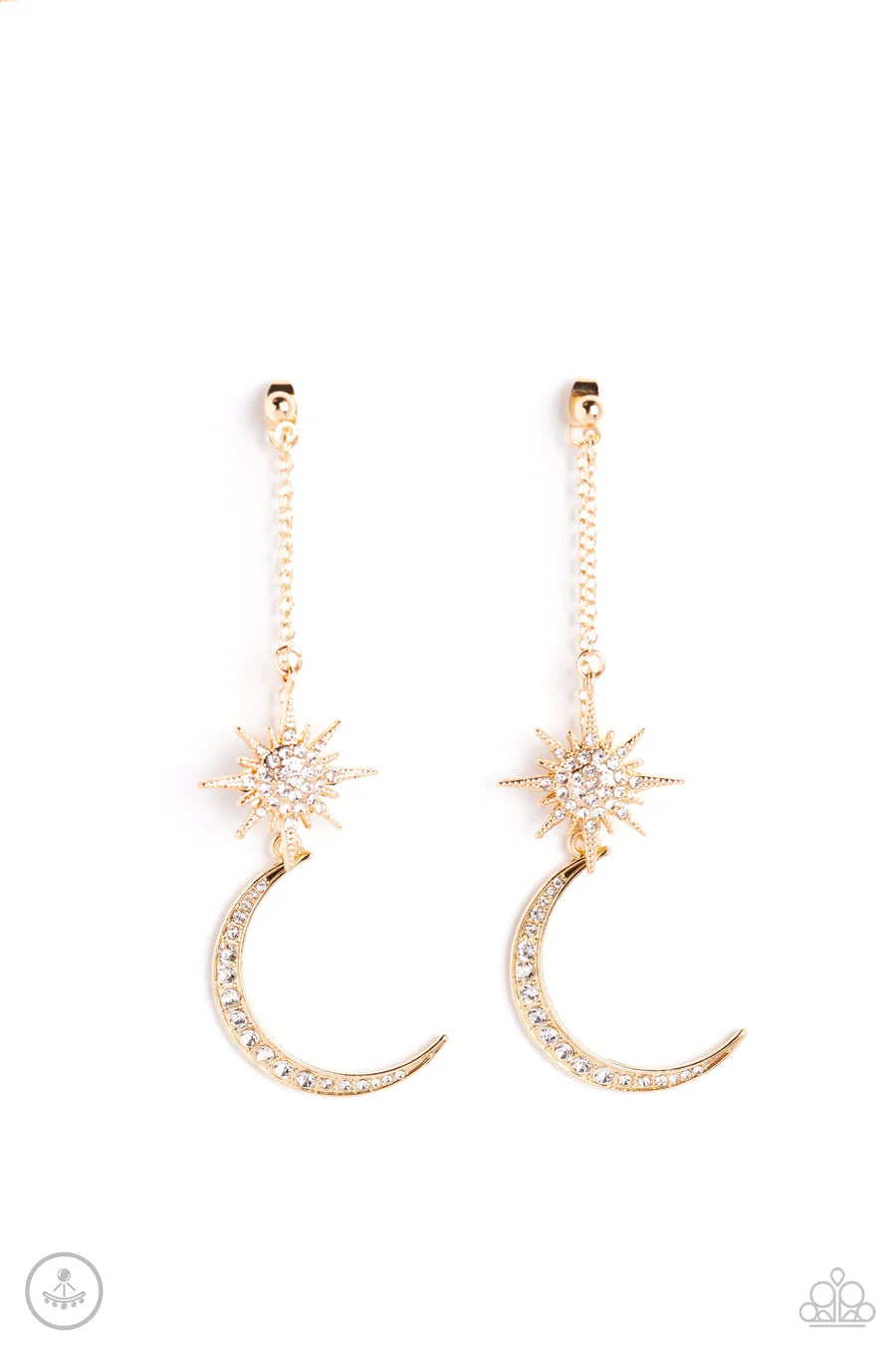 Stellar Showstopper - Gold Moon and Star Jacket Earrings - Summer Party Pack 2023 Exclusive