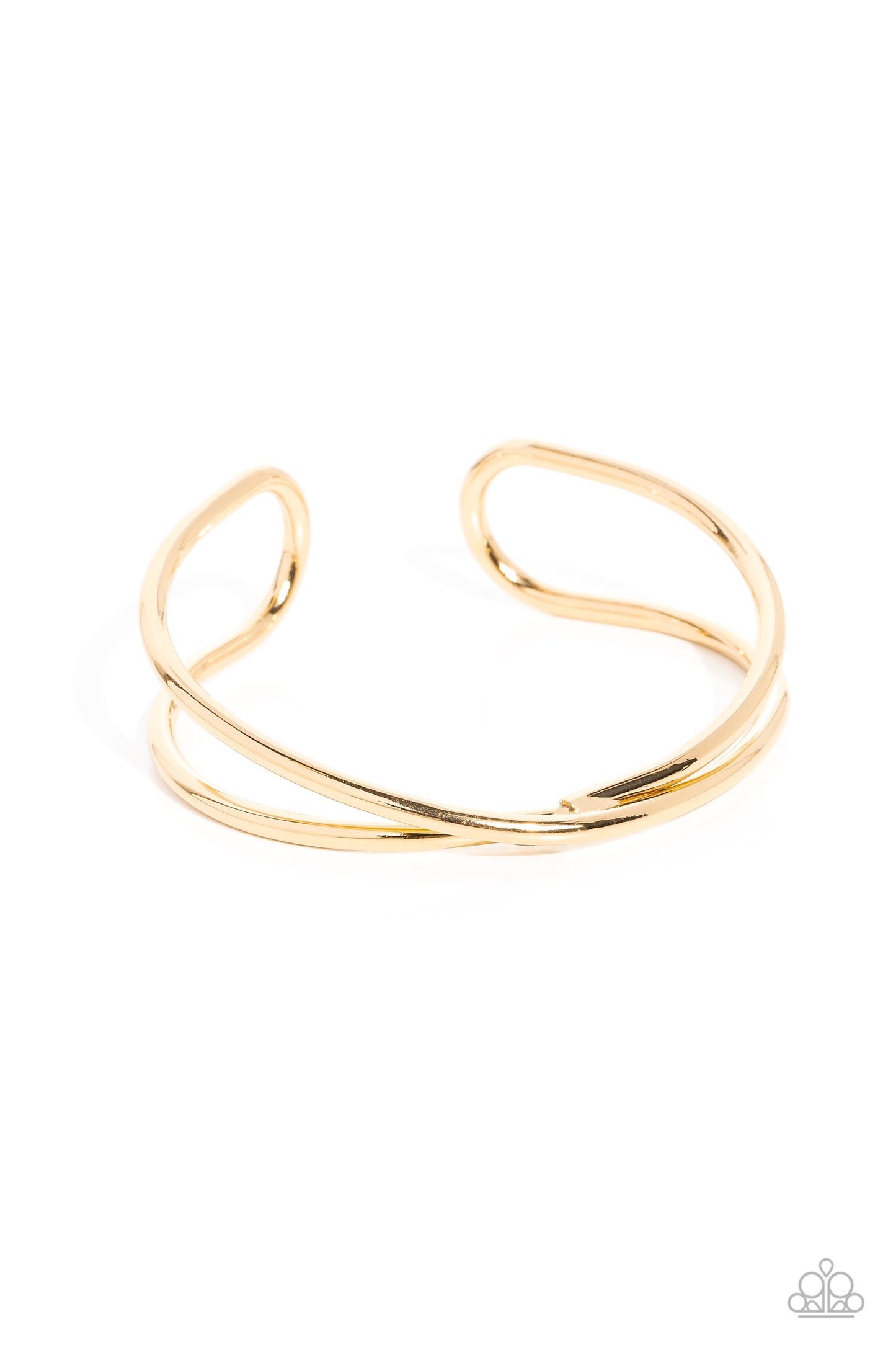 Teasing Twist - Gold Bar Cuff Bracelet