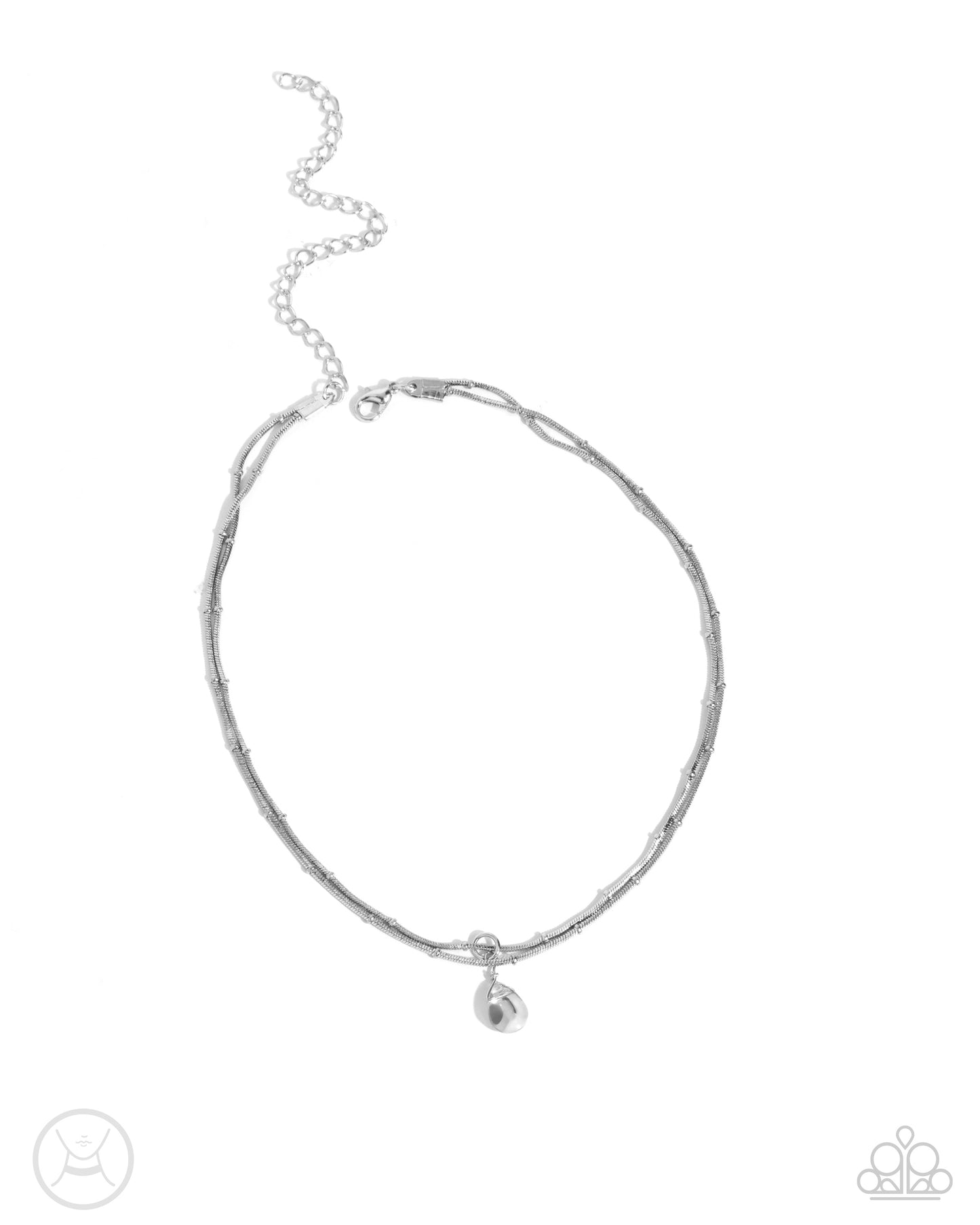 Teeming Teardrop - Silver Choker Necklace