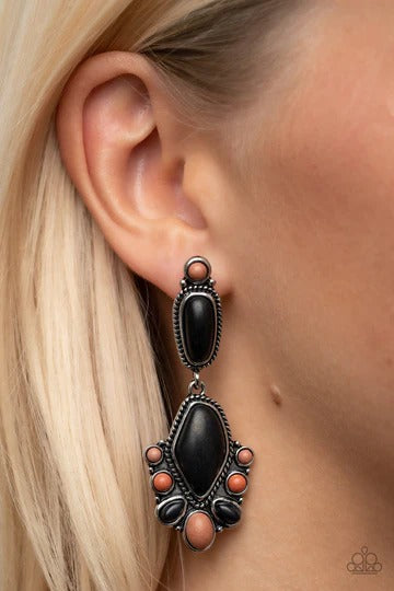 Terrestrial Talisman - Multi Black and Brown Stone Post Earrings