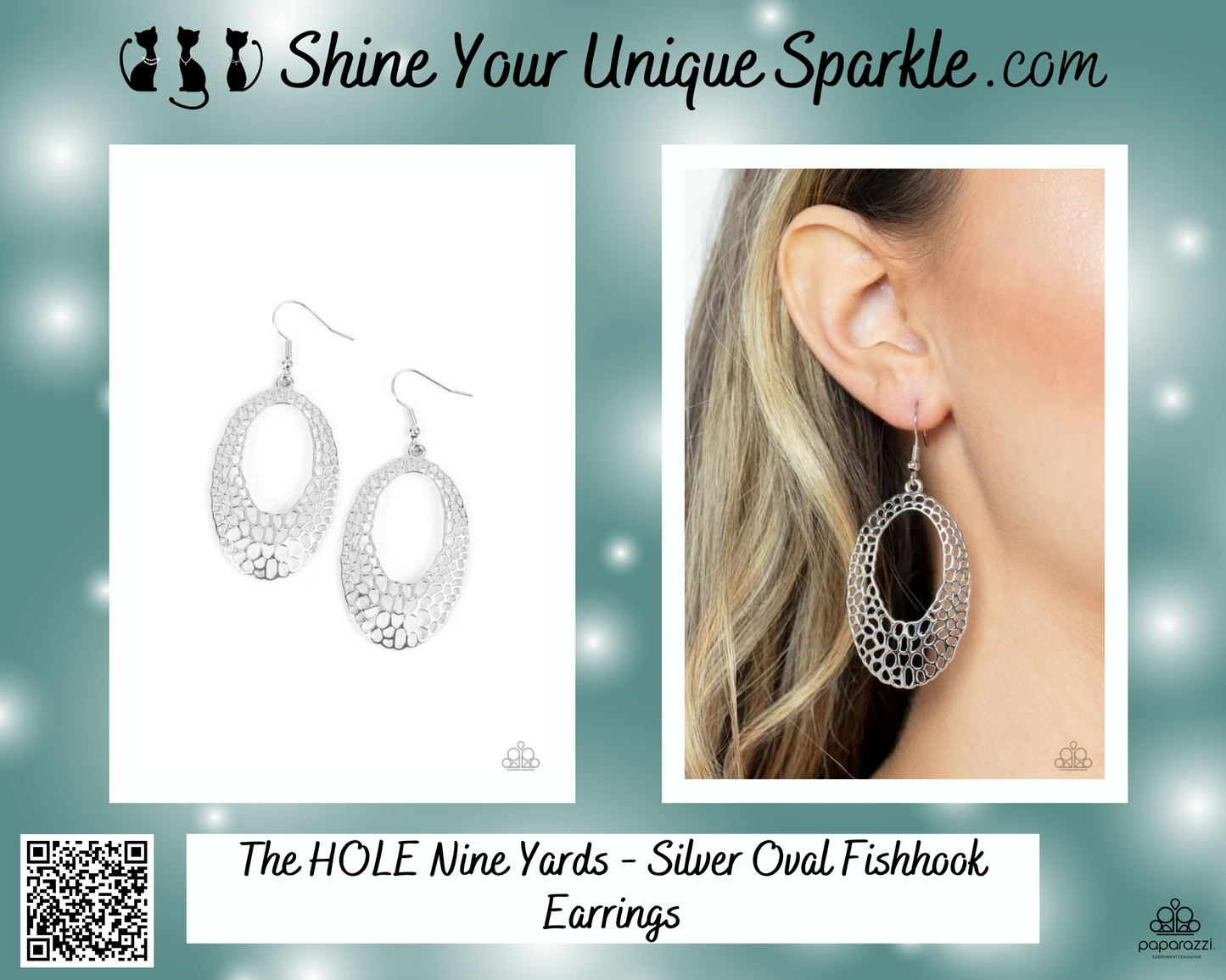 The HOLE Nine Yards - Silver Oval Fishhook Earrings