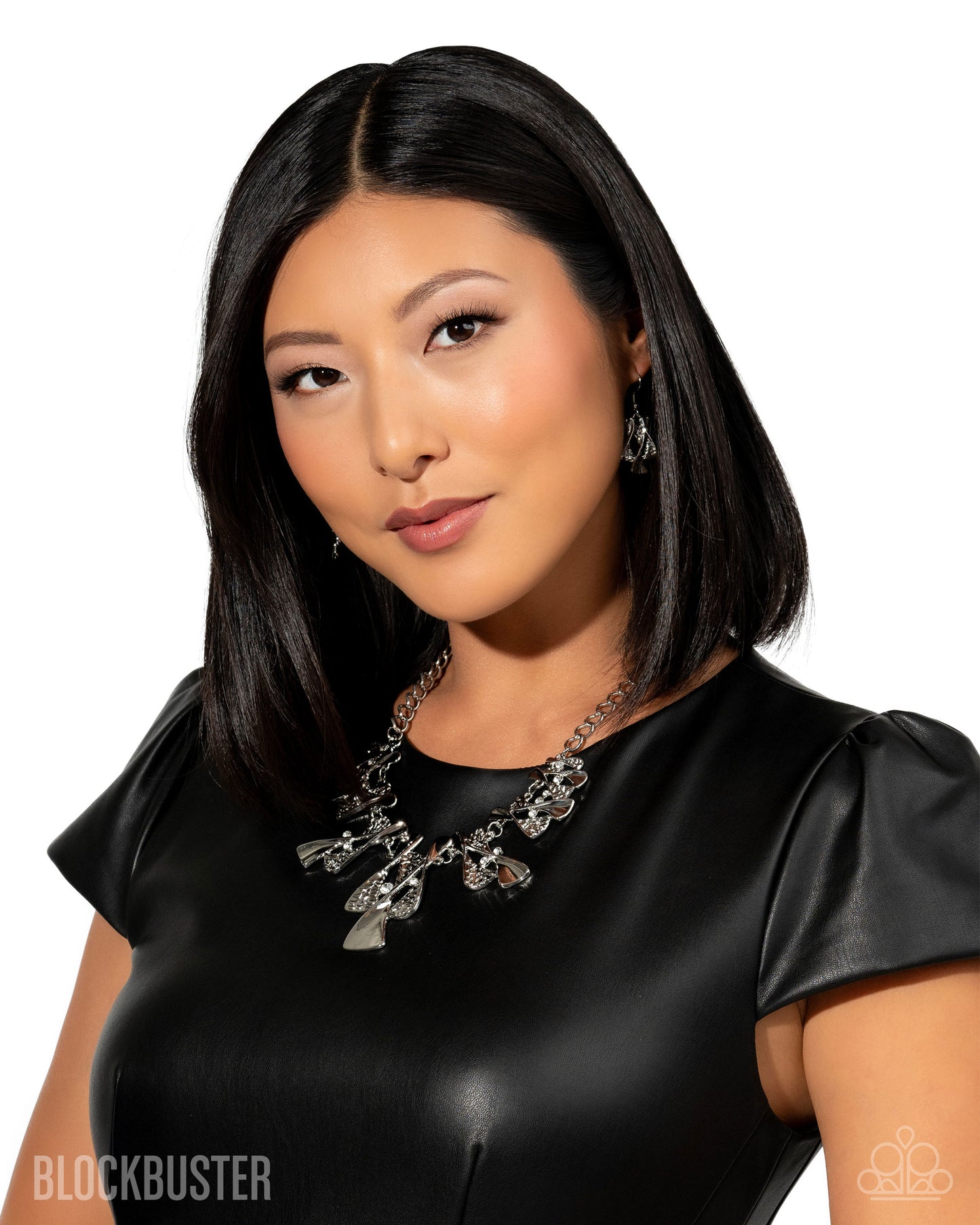 The Sands of Time - Silver Hourglass White Rhinestone Short Necklace - Blockbuster