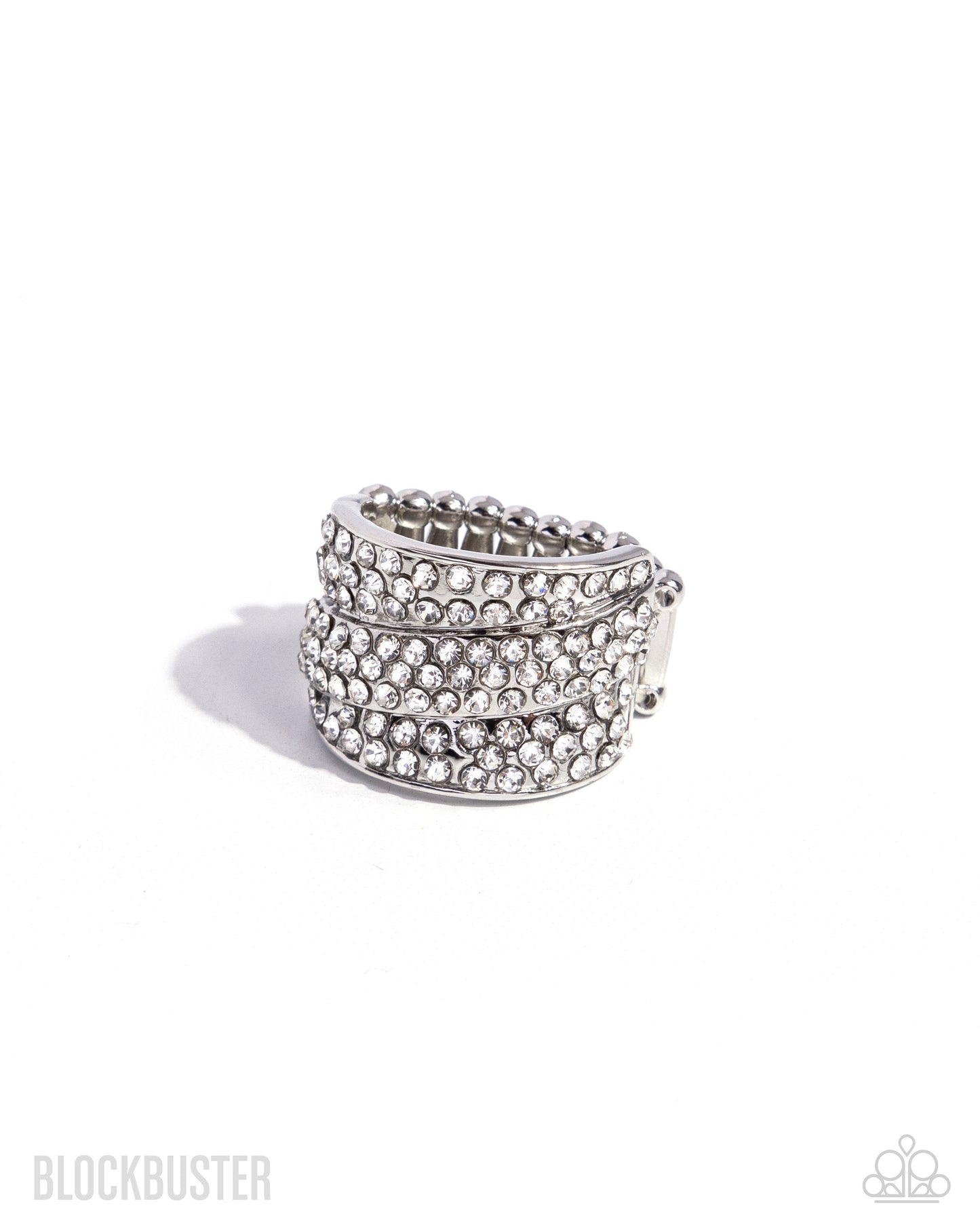 The Millionaires Club - White Rhinestone Silver Ring - Blockbuster