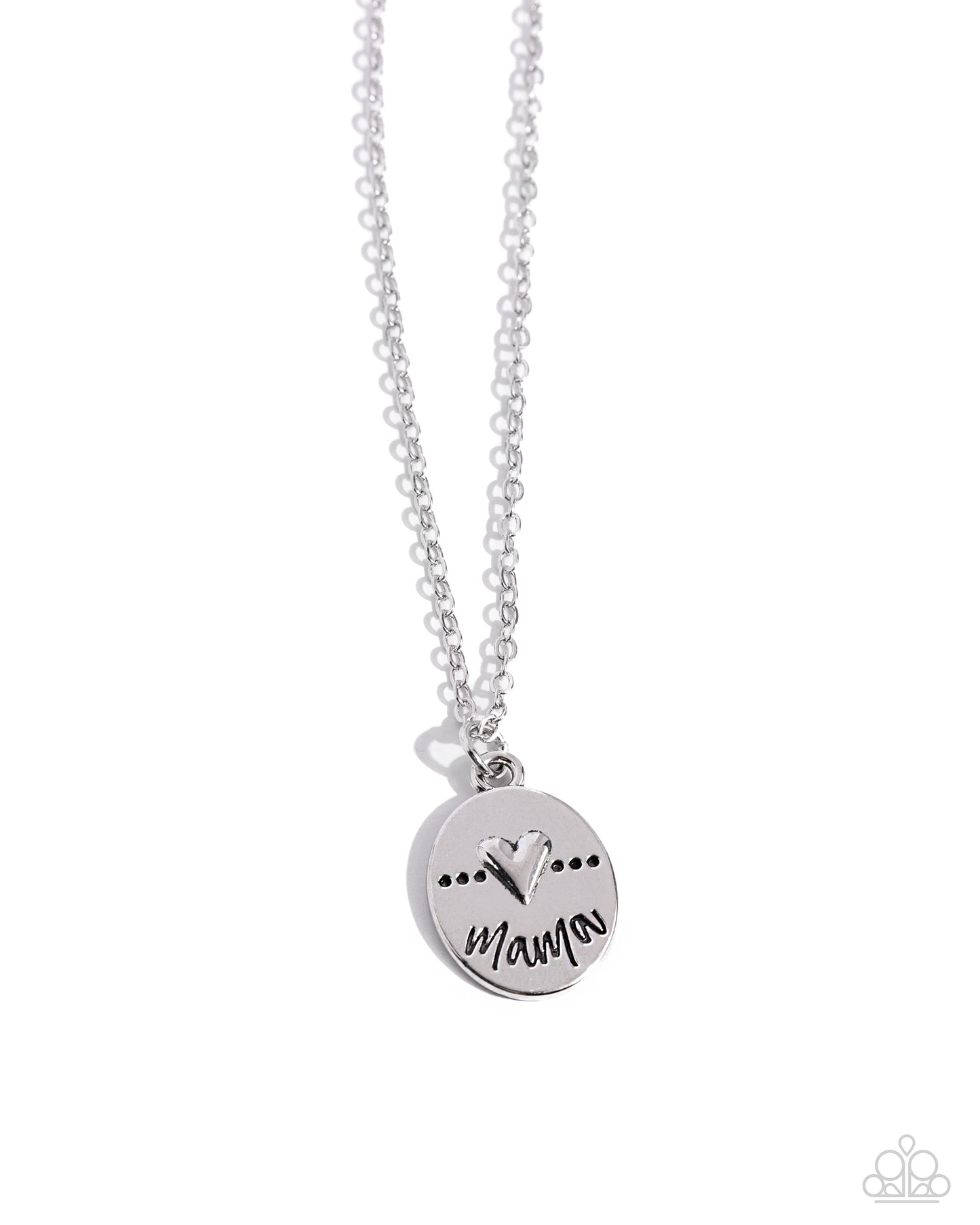 They Call Me Mama - Silver Mama Heart Pendant Dainty Short Necklace