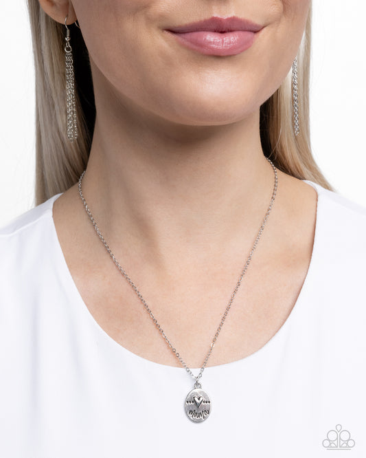 They Call Me Mama - Silver Mama Heart Pendant Dainty Short Necklace