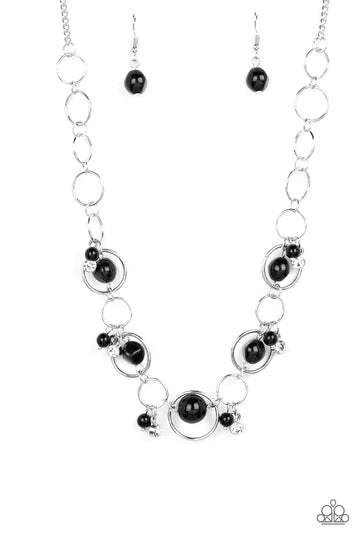 Think of the POSH-ibilities! - Black Pearl Silver Short Necklace