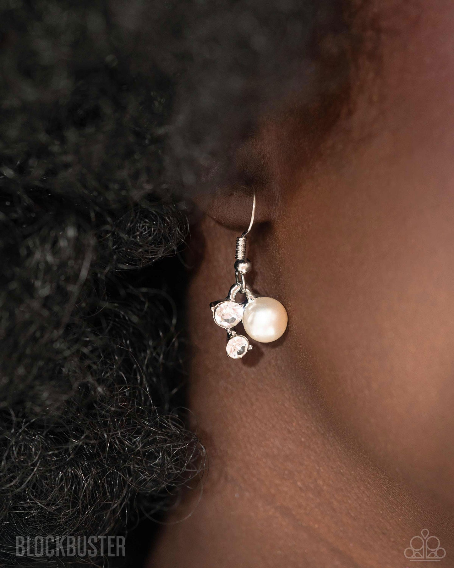 Toast to Perfection - White Rhinestone and Pearl Necklace - Blockbuster