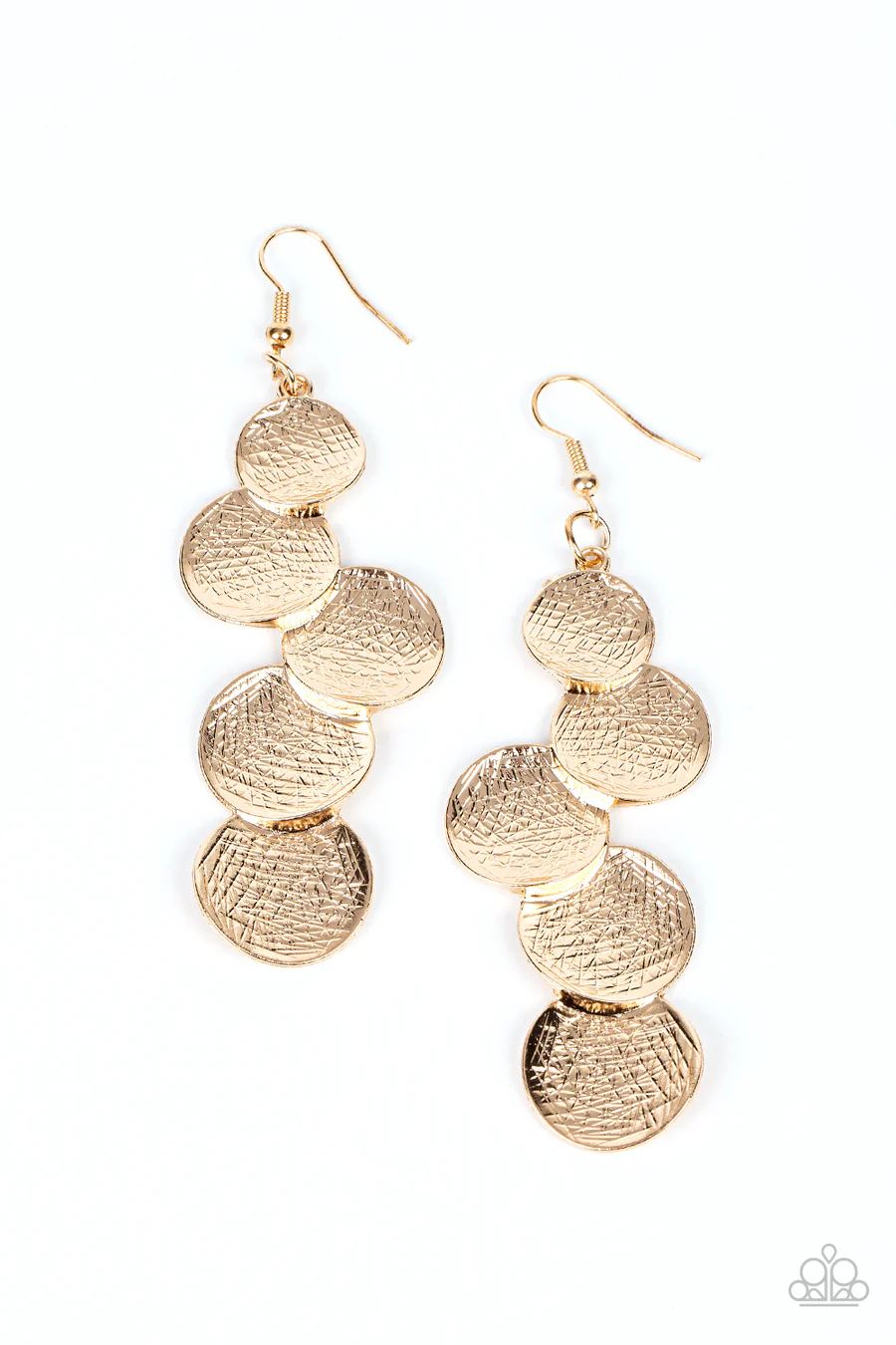 Token Gesture - Gold Circle  Fishhook Earrings