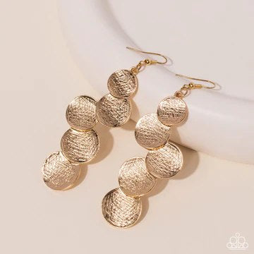 Token Gesture - Gold Circle  Fishhook Earrings