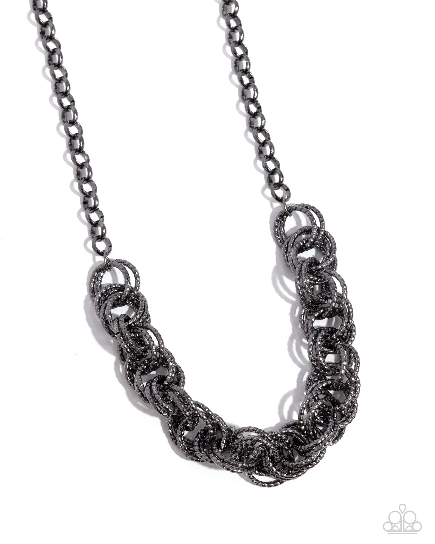 Urban Acoustics - Black Gunmetal Circle Chain Short Necklace