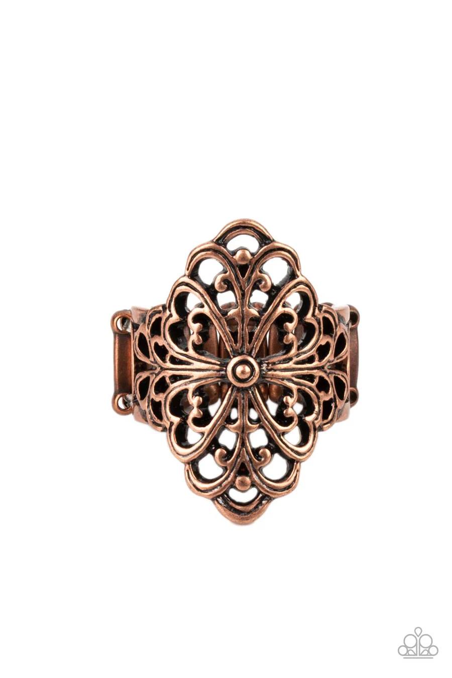 Victorian Vanity - Copper Filigree Ring