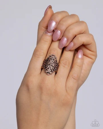 Victorian Vanity - Copper Filigree Ring