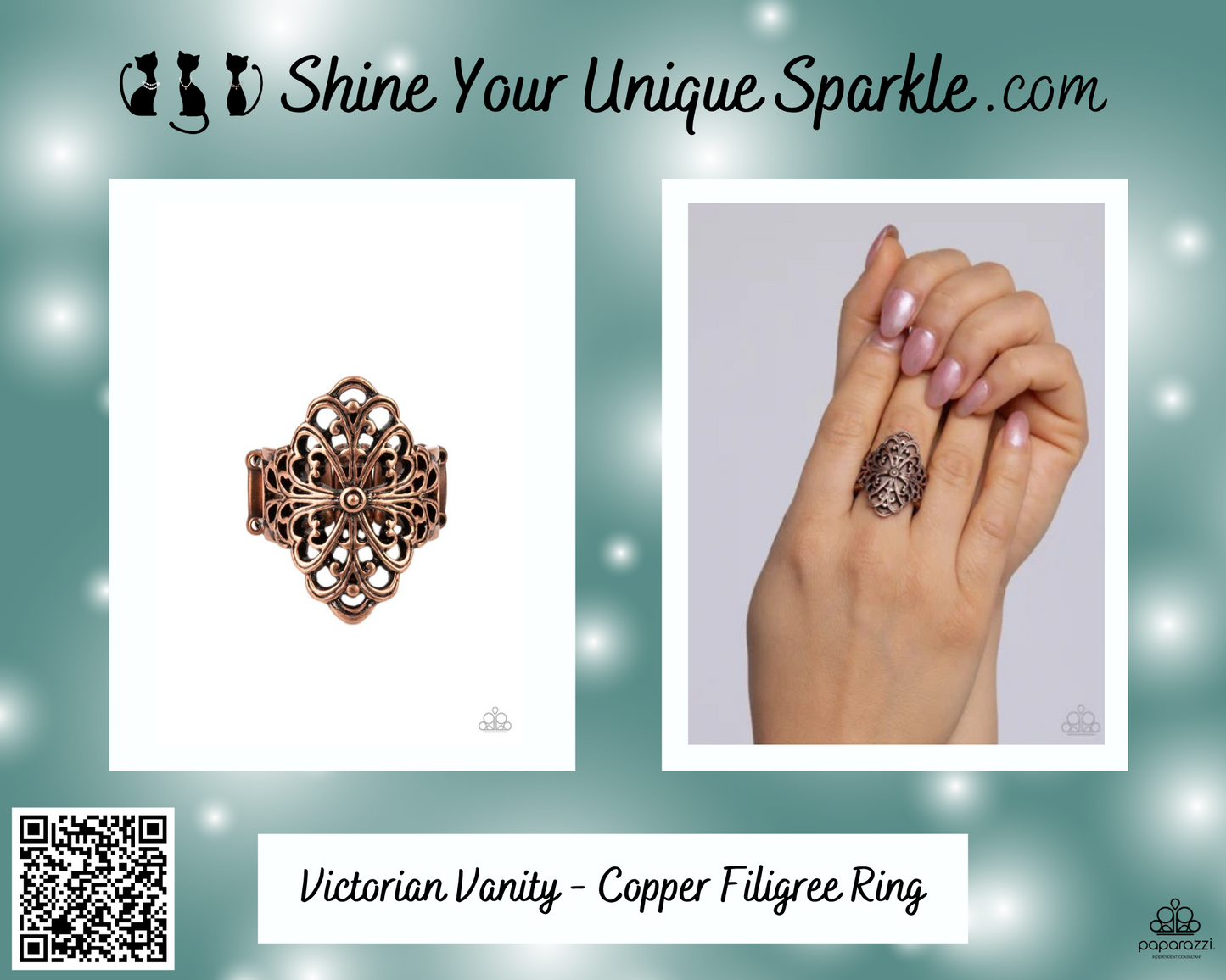 Victorian Vanity - Copper Filigree Ring