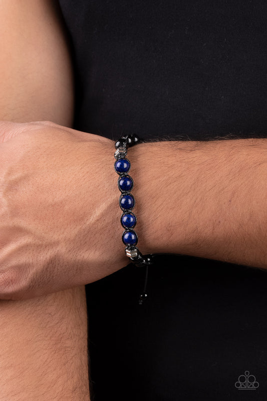 Vista Vision - Blue and Black Stone Bead Urban Slide Bracelet