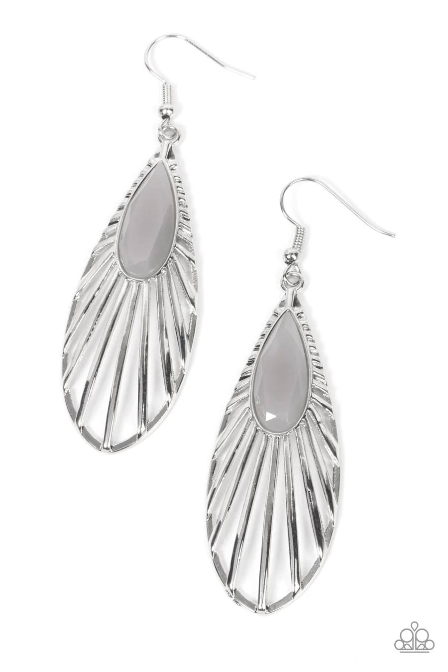 WING-A-Ding-Ding - Silver Bead Butterfly Wing Earrings