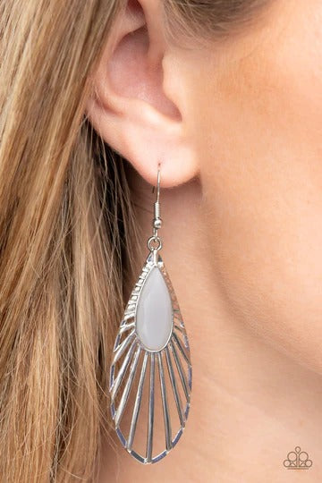 WING-A-Ding-Ding - Silver Bead Butterfly Wing Earrings