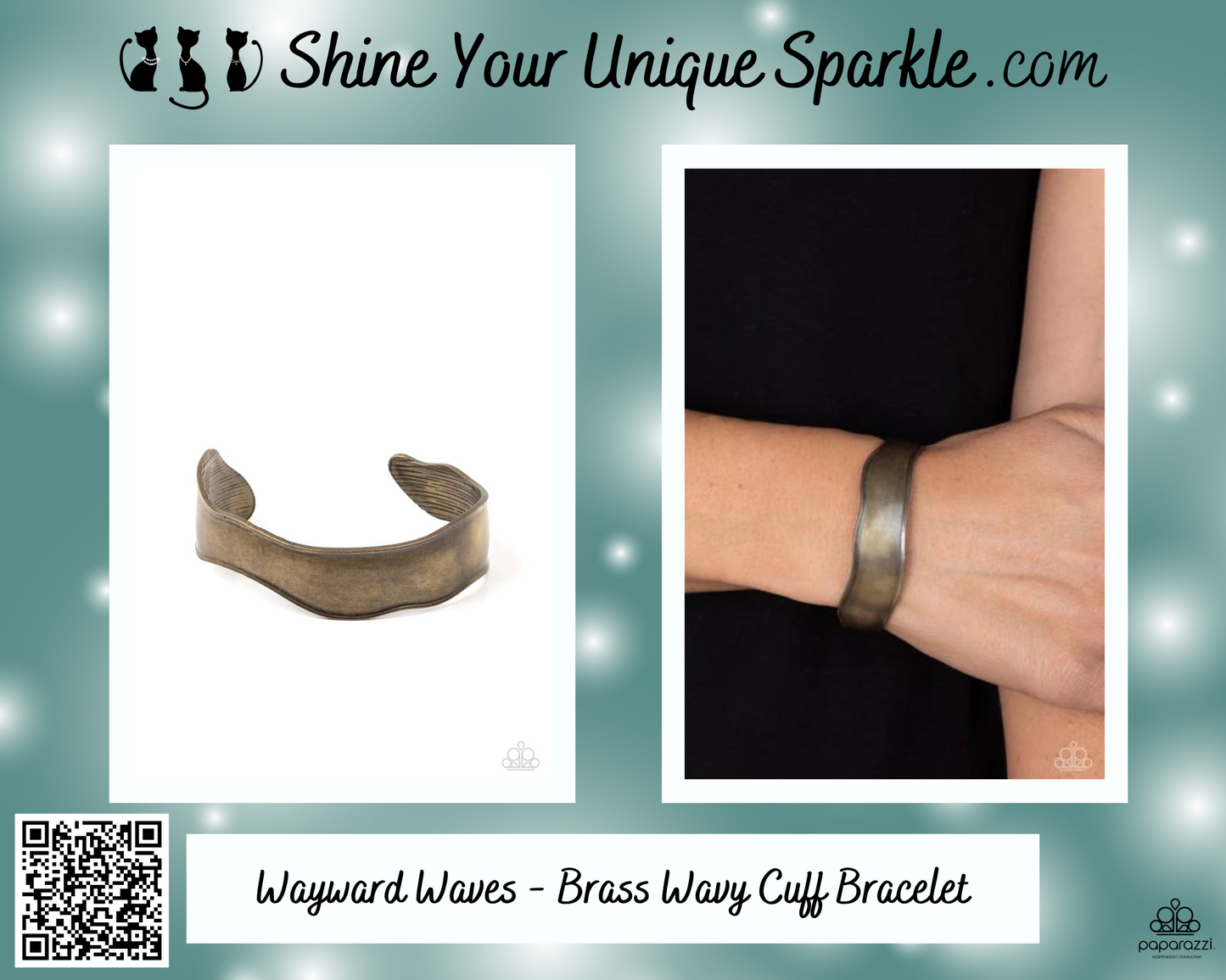 Wayward Waves - Brass Wavy Cuff Bracelet