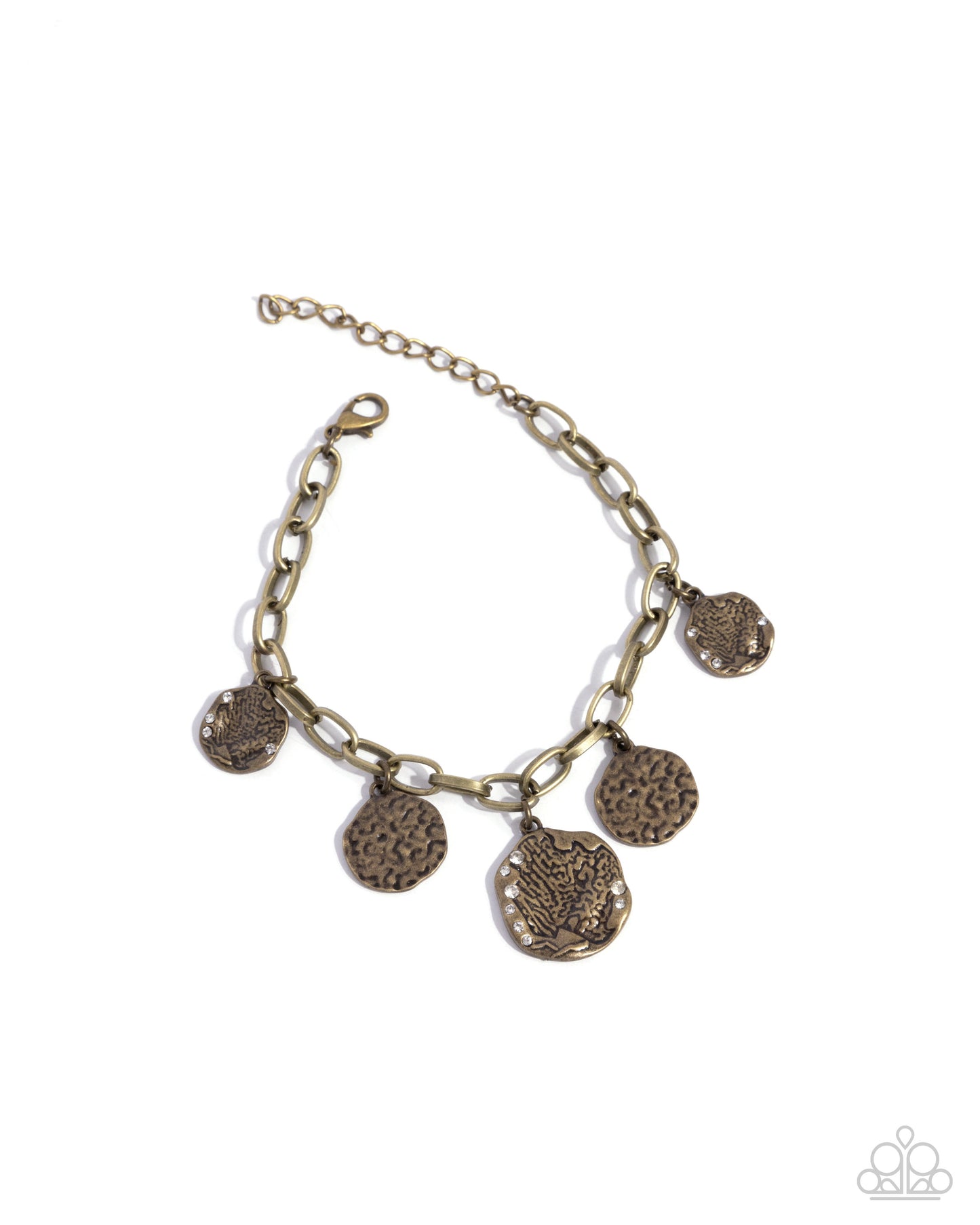 Winking Wild - Brass Disc Clasp Bracelet