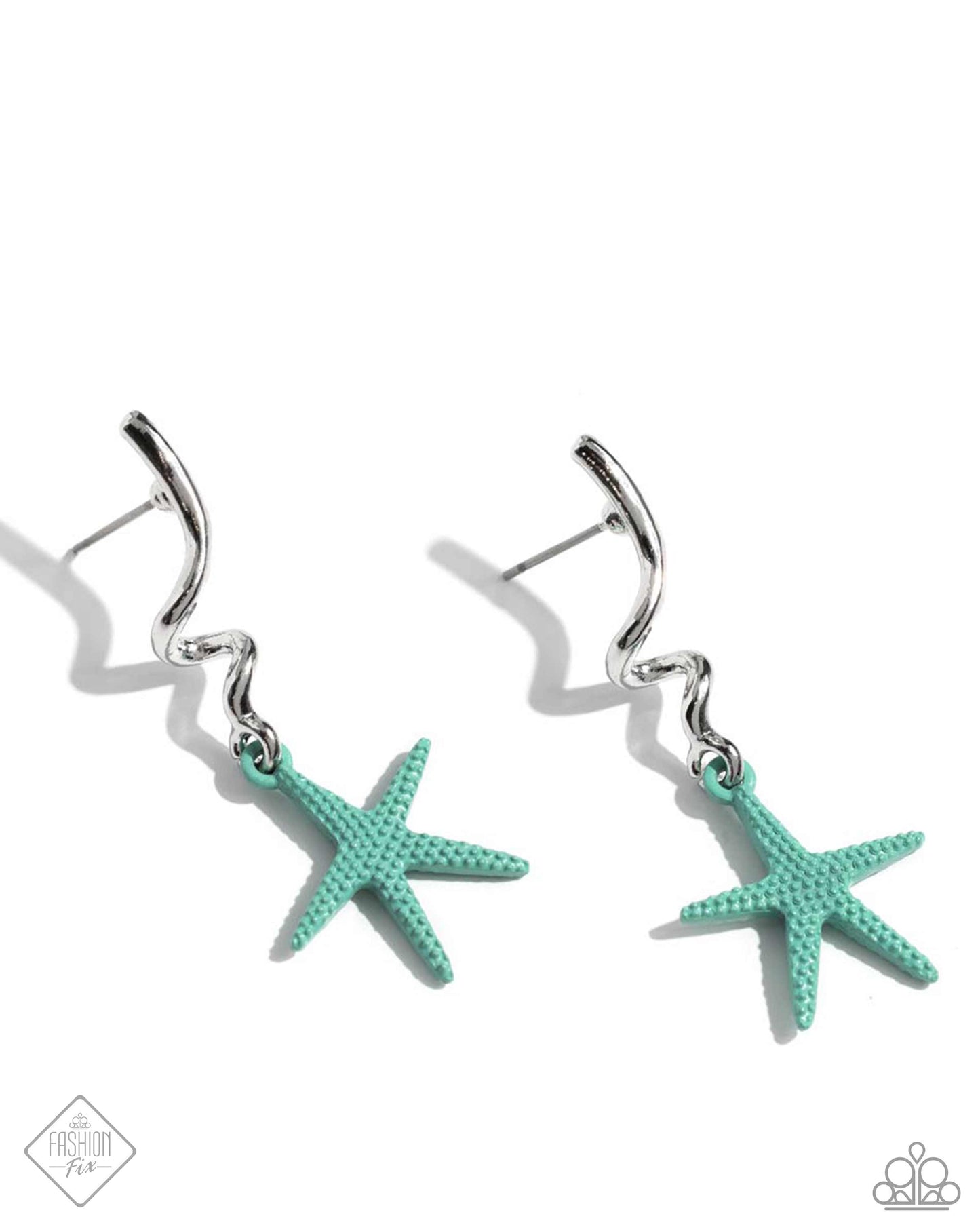 Written in the STARFISH - Blue-Teal Starfish Silver Post Earrings - Fashion Fix