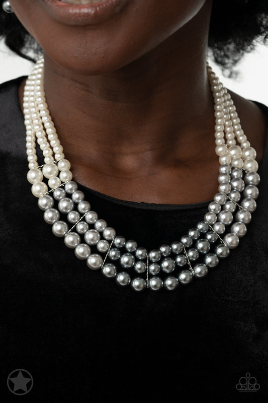 Lady In Waiting - Silver Pearl Layered Short Necklace - Blockbuster