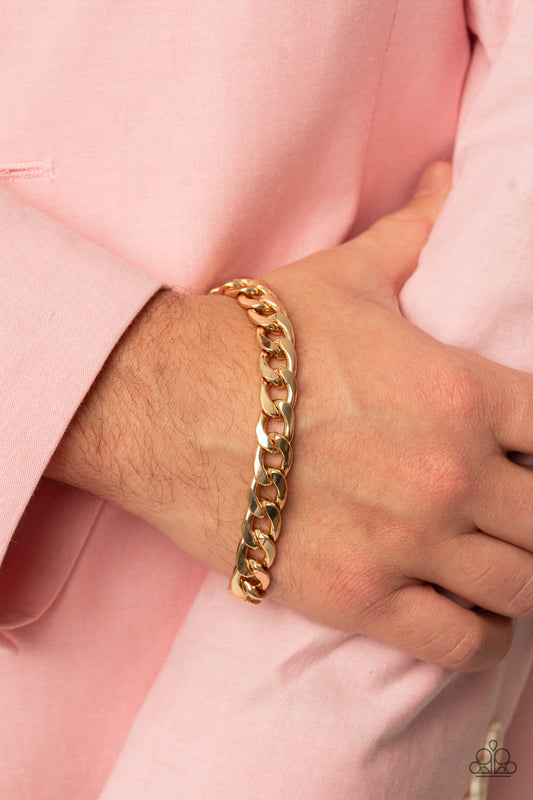 Knock, Knock, KNOCKOUT - Gold Chain Urban Clasp Bracelet