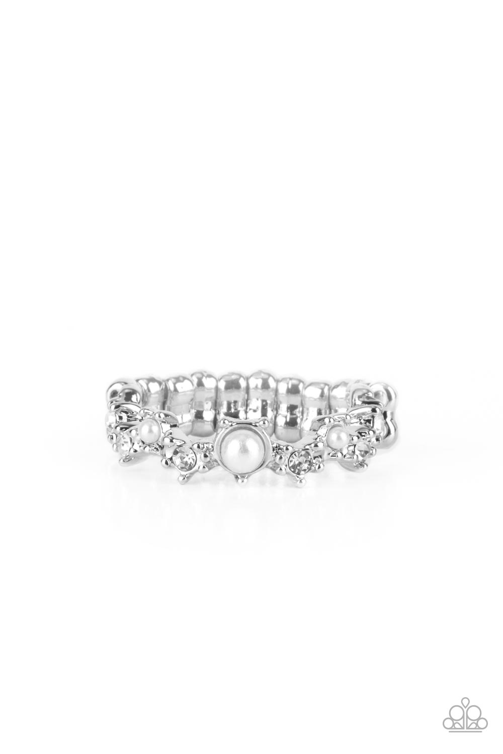 Blissfully Bella - White Pearl Silver Ring