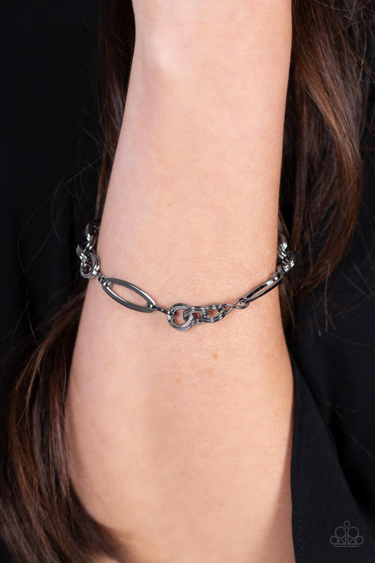 Chic Charmer - Black Gunmetal Clasp Bracelet