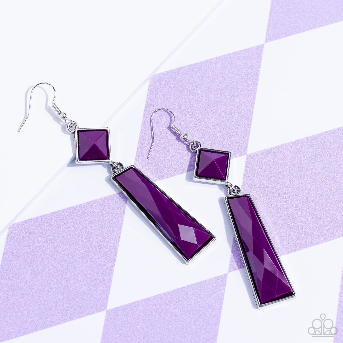 Hollywood Harmony - Purple Plum Silver Fishhook Earrings