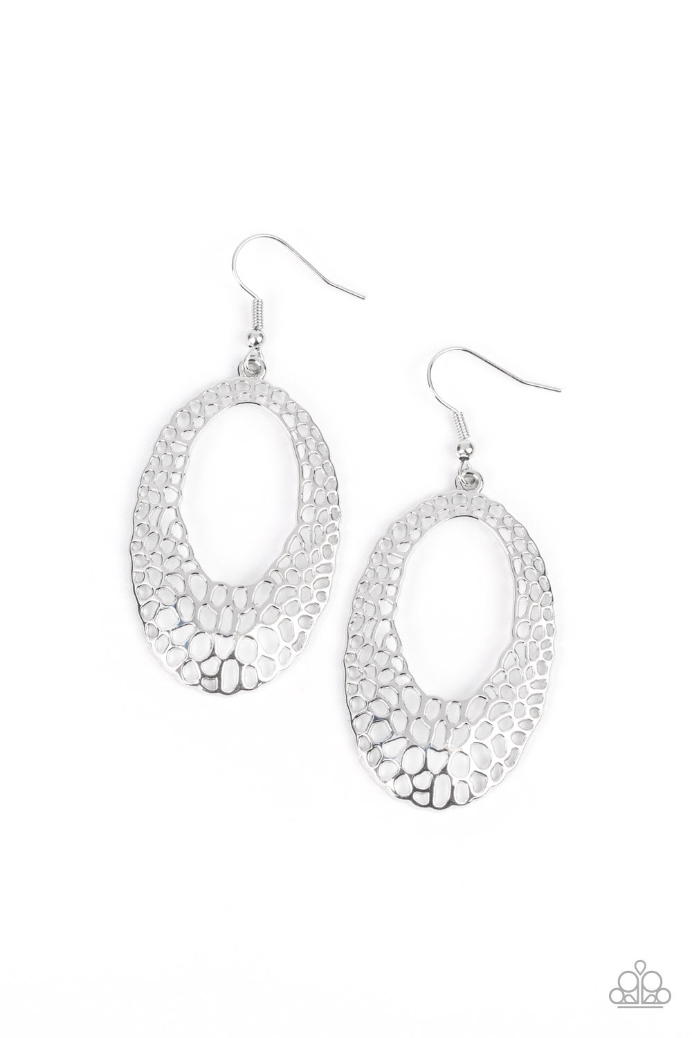 The HOLE Nine Yards - Silver Oval Fishhook Earrings