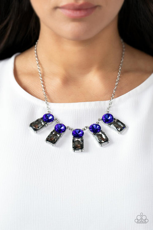 Celestial Royal - Blue Gem Silver Short Necklace