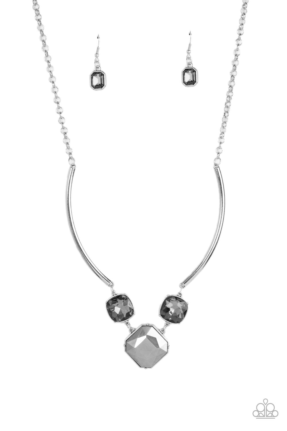 Divine IRIDESCENCE - Silver Hematite and Smoky Gem Short Necklace