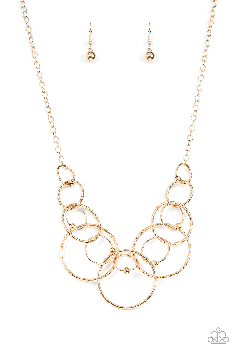 Encircled in Elegance - Gold Circle Short Necklace