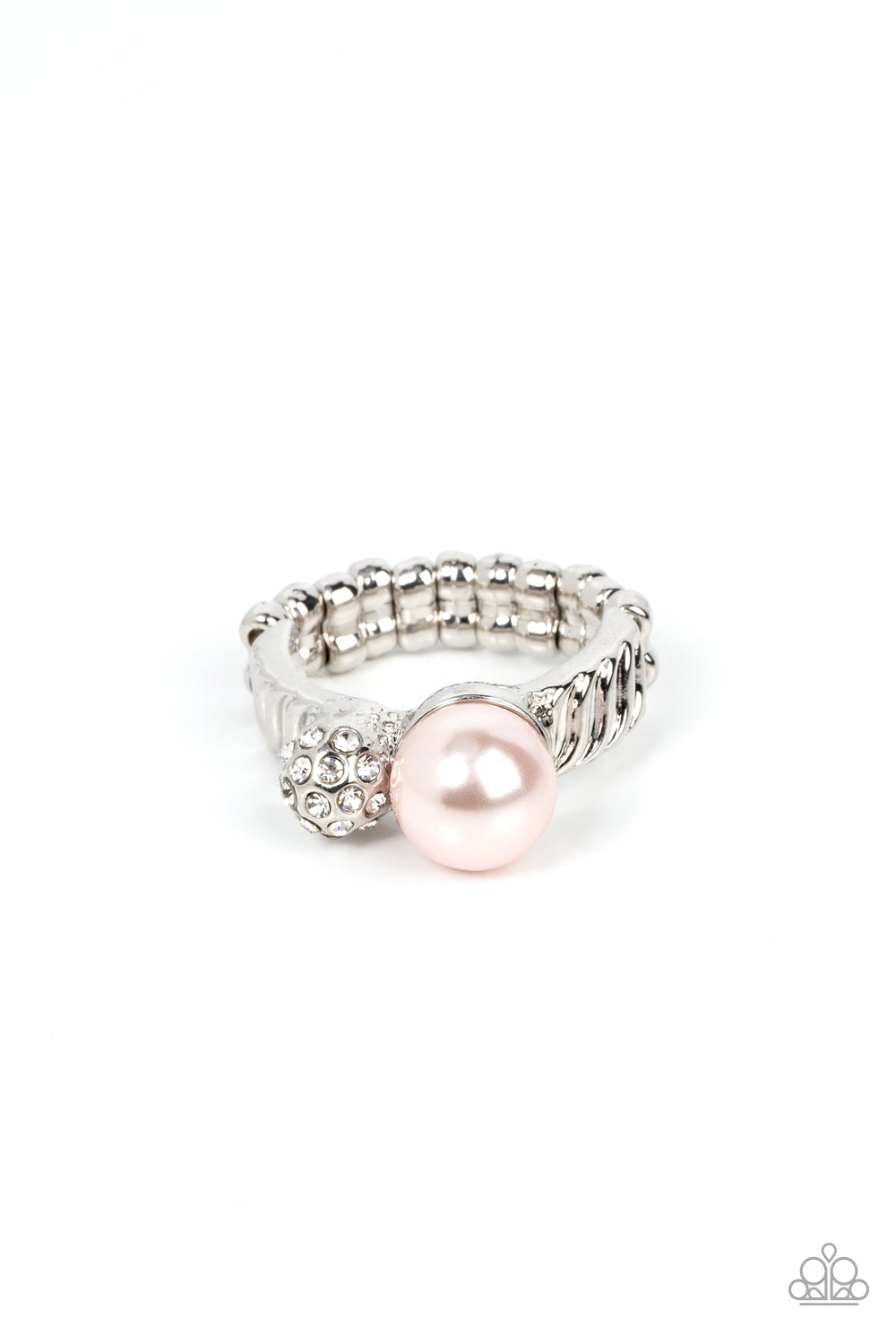 A-List Applique - Pink Pearl Silver Ring