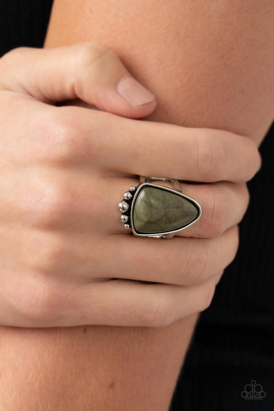 Authentically Adobe - Green Stone Silver Ring