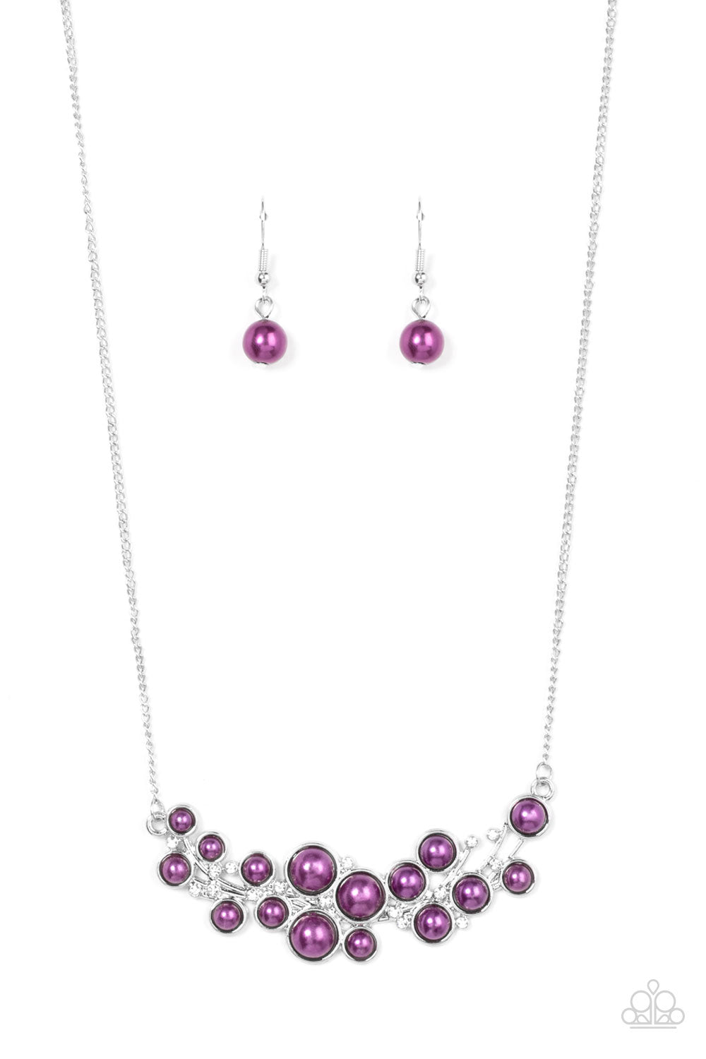 My Yacht or Yours? - Purple Pearl Silver Short Necklace