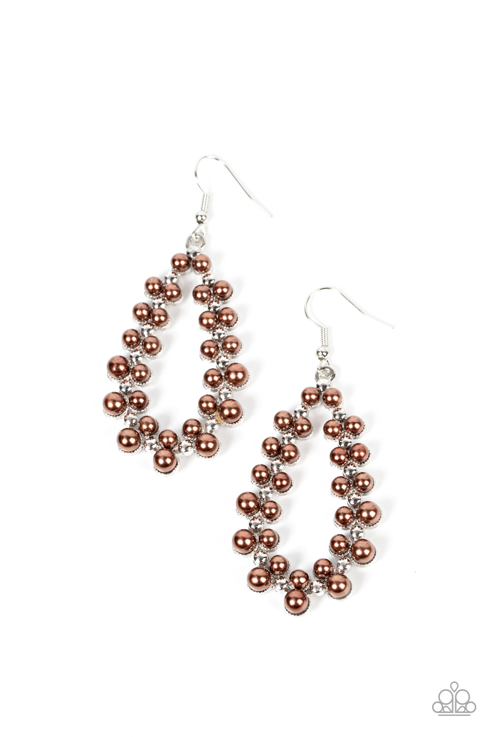 Absolutely Ageless - Brown Pearl Silver Fishhook Earrings