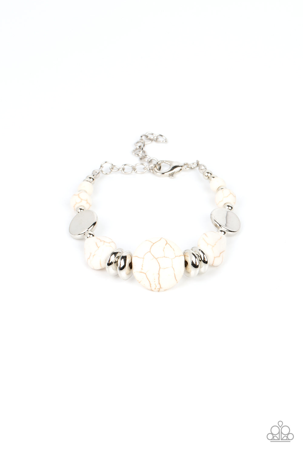 Mesa Vista - White Crackle Stone Silver Clasp Bracelet