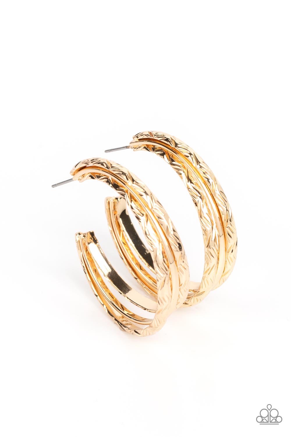 CONTOUR de Force - Gold Hoop, Post Earrings