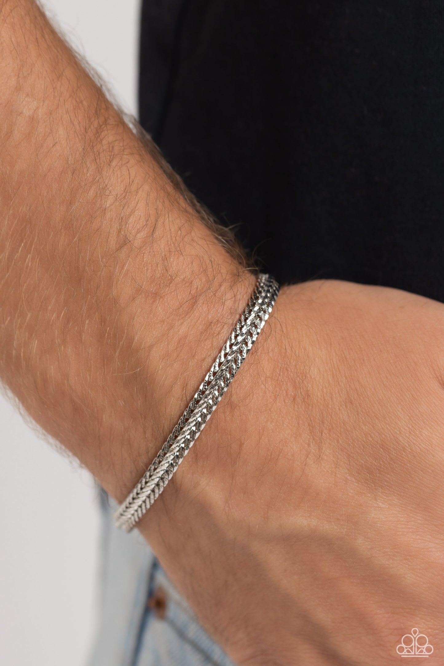 Cable Train - Silver Intricate Bracelet Magnetic Closure