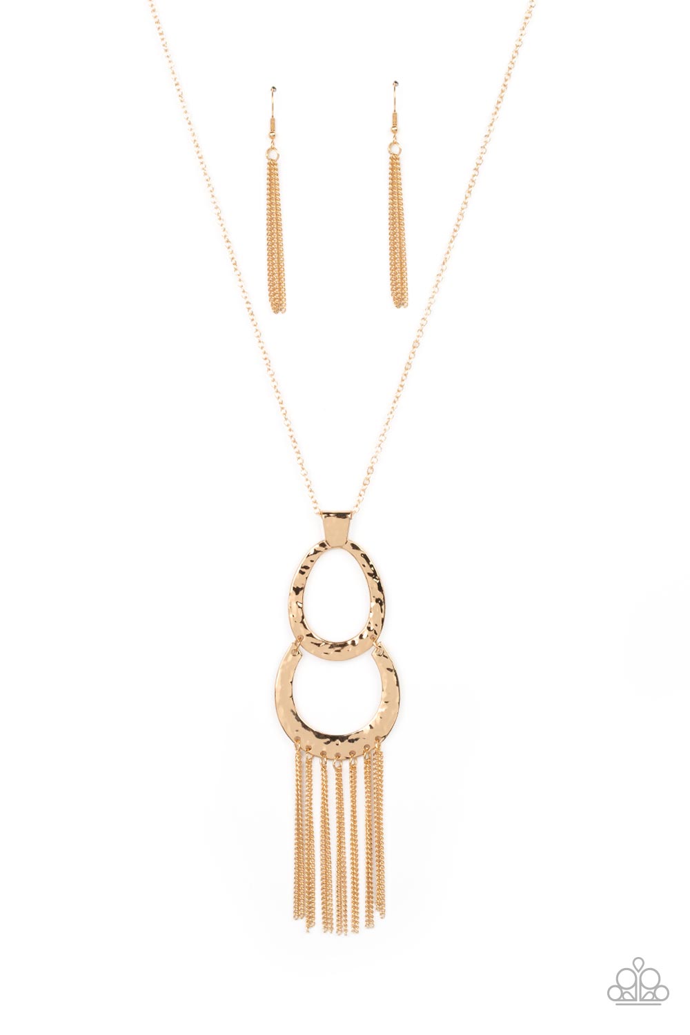 Reeling in Relics - Gold Tassel Pendant Long Necklace