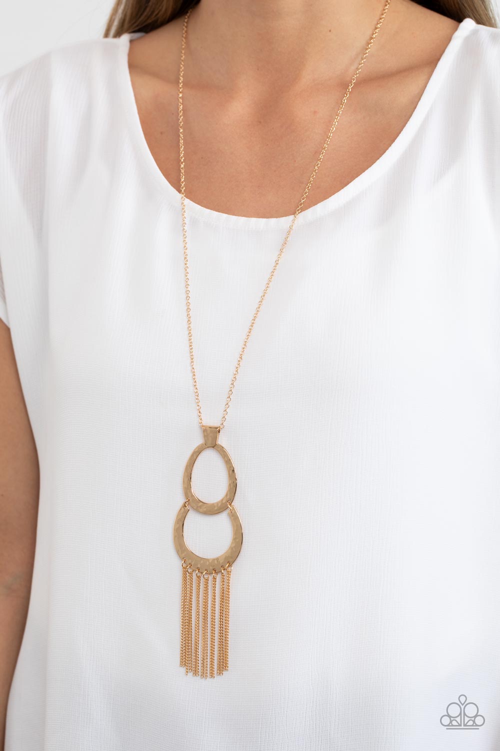 Reeling in Relics - Gold Tassel Pendant Long Necklace